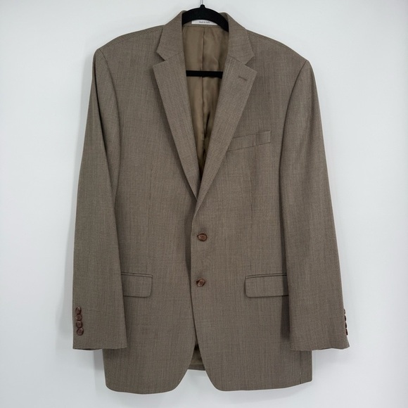 Lauren Ralph Lauren Sport Coat size 42L Jacket Blazer 2 Button tan micro-plaid - Picture 13 of 13